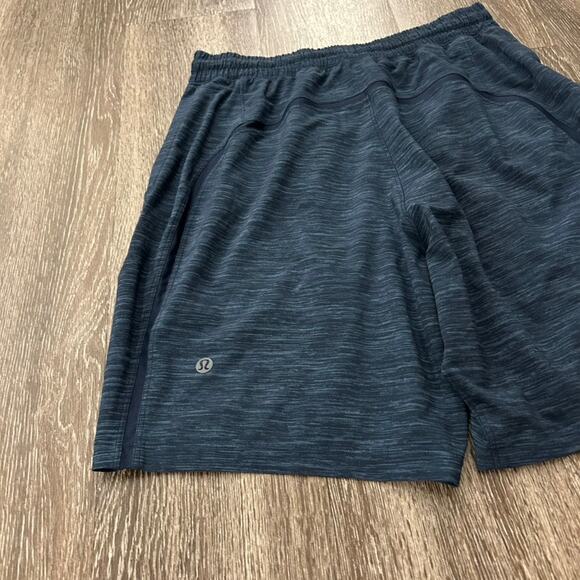 EUC Lululemon Pace Breaker Shorts Linerless 7" Small Heather Iron Blue True Navy - Picture 9 of 15